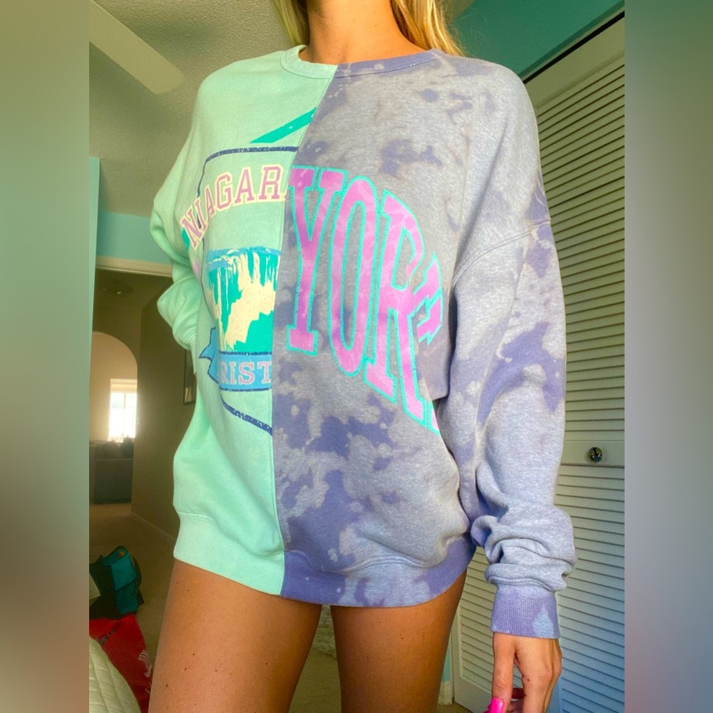 CUSTOM DYED TWO-TONED NIAGARA FALLS CREWNECK